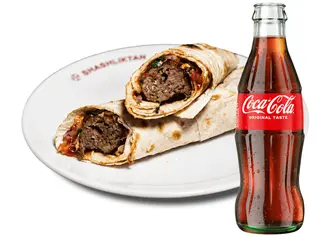 ЛЮЛЯ-КЕБАБ З ТЕЛЯТИНИ В ЛАВАШІ 270г + COCA-COLA 250мл