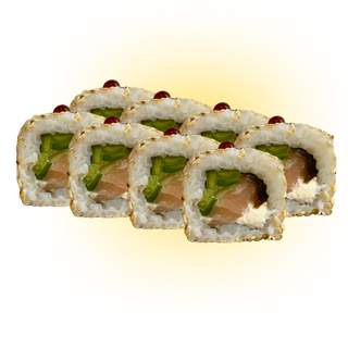 Kalifornia łosoś z tykwą w sezamie