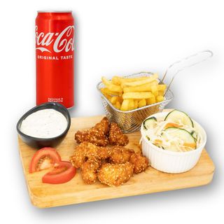 Piletina sa susamom obrok + coca-cola 0,33