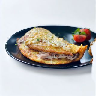 Дерун по-панськи з шинкою та грибами (350/50г)