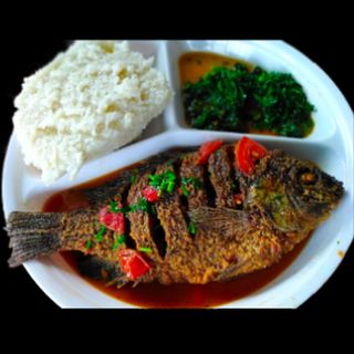 Whole Fish Ugali or Rice or Chips or Chapati