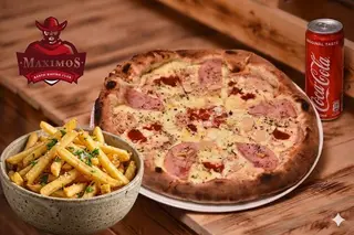 Pizza Jambon Large, Frite avec Canette Coca Cola