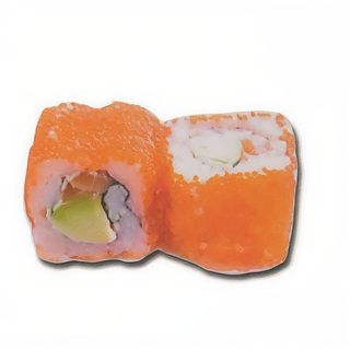 California de tobiko de salmón con aguacate y queso 