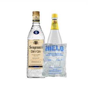 Pack Seagrams (Ginebra Seagrams+Hielo+Tonica Scheweppes 1l.)