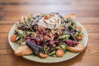 Ensalada de queso de cabra