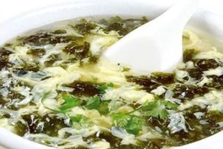 130 Суп яичный со шпинатом зысайданхуатан 紫菜蛋花汤