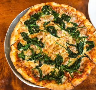 Pizza salsiccia e spinaci XL