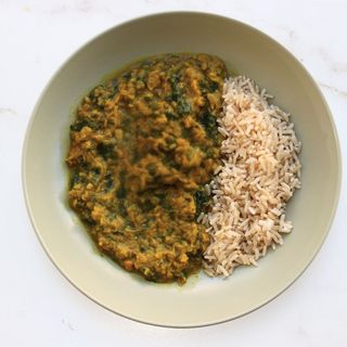 Curry de lentejas con arroz integral (400g)