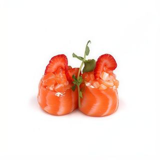 Gunkan salmão e morango (2 unid.)