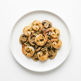 Gambas Salteadas Con Champiñones