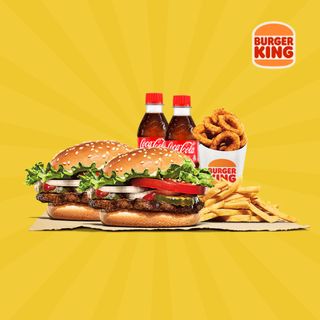 2 Whopper jr + 6 Onions rings + 1 Frite petite + 2 Boissons