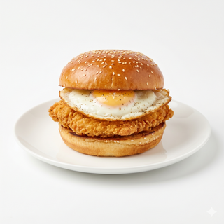 Hamburguesa De Pollo Con Huevo