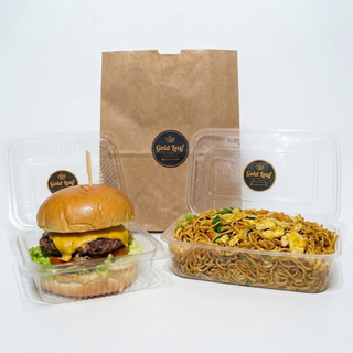 Burger + Egg fried noodles + soda