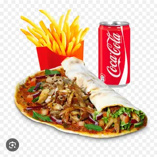 Menú pizza lawasa + patatas + Coca-Cola Sabor Original lata 330ml.