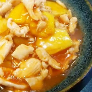 Pollo con piña natural