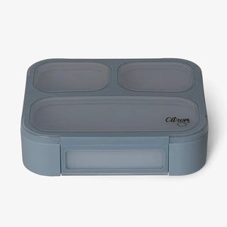 Citron Lunch Box avec Cuillère & Fourchette - Bleu Poussière