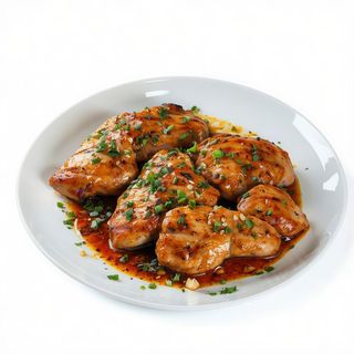 Pollo con Ajos Tiernos a la Plancha