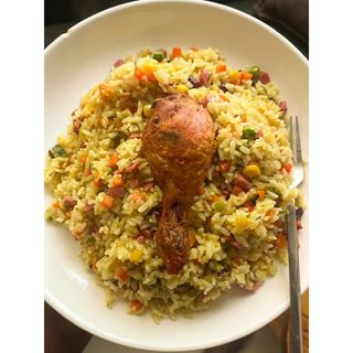 Fried Rice+ chicken+ malt