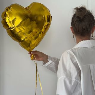 Серце фольговане золоте , 42 см 