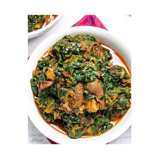Vegetable Soup And Pounded Yam