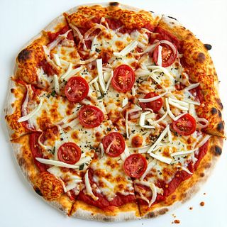 Pizza fritta con pomodoro, mozzarella