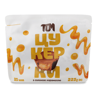 Цукерки TOM з солоною карамеллю шоколадні (225г)
