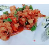 Sizzling prawns