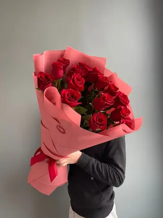Метровые голландские розы 15 шт