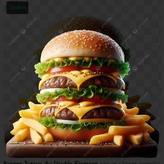 Triple cheese burger sans frites 