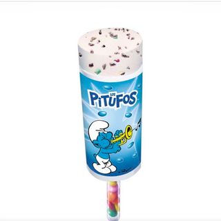 Pitufo (vainilla con grageas de chocolate y lacasitos.