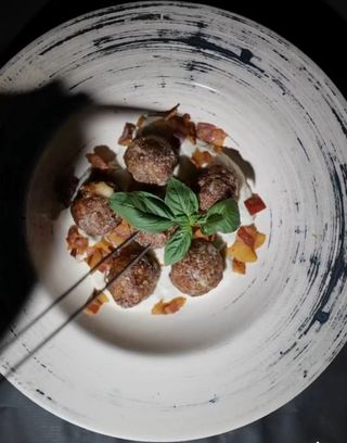 Polpettine con cacio, pepe e pancetta - 6 pezzi