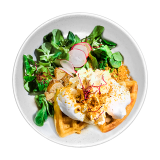 Eggs Benedict waffles