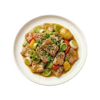 75. Cerdo Con salsa curry