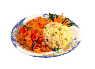 Combo pui pane dulce acrișor cu legume și orez