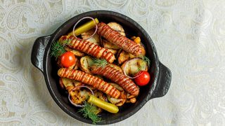 Жареные колбаски BBQ