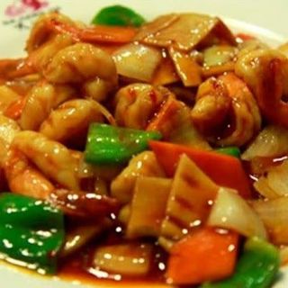 Gambas con salsa picante