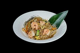 262. Spaghetti di riso con gamberi