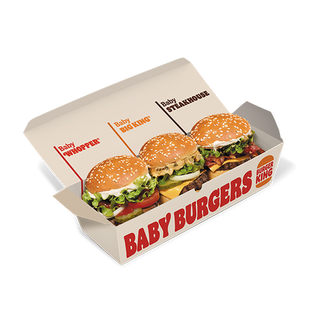 Baby Burgers: Baby Whopper®, Baby Steakhouse e Baby Big King®