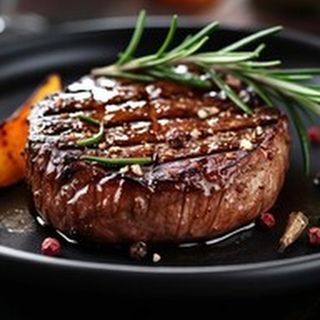 Телешко филе запечено с прошуто и лимонени картофи (400г)