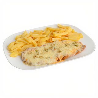 Milanesa De Ternera Margarita Con Patatas Fritas