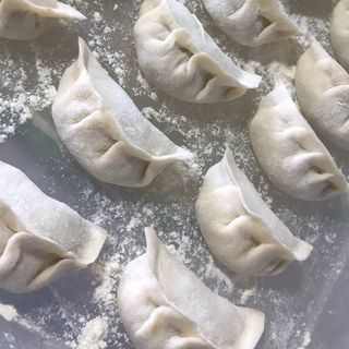 GYOZAS DE CERDO CON COL CHINA CASERA (8U) AL VAPOR 