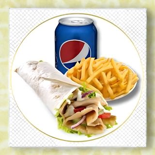 Doner Tortilla Mega, Fries plus 0.33l Pepsi