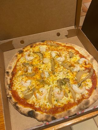 Pizza Funghi Porcini E Gamberetti (30 Cm.)