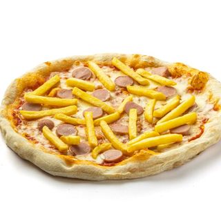 Pizza würstel e patatine