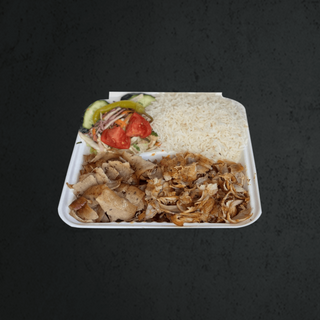 Порция пилешко с гарнитура