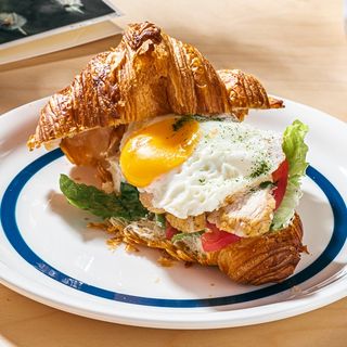 Croissant with Chicken and Egg