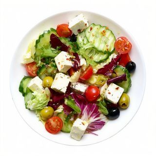 Greek Salad With Grated Feta Cheese