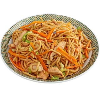 Tallarín japonés con gambas