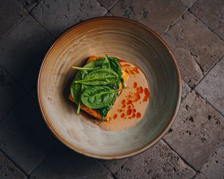 Somon la gratar cu sos de nuci