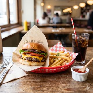 Combo Burger, Bebida y Postre